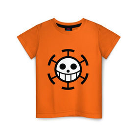 Детская футболка хлопок с принтом One Piece в Екатеринбурге, 100% хлопок | круглый вырез горловины, полуприлегающий силуэт, длина до линии бедер | anime | cartoon | one piece | аниме | анимэ | ван | ванпис | смайл | череп
