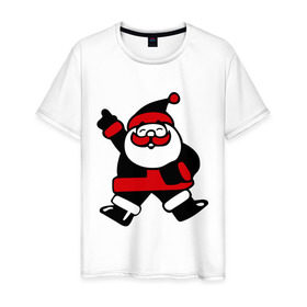 Мужская футболка хлопок с принтом Дед мороз в Екатеринбурге, 100% хлопок | прямой крой, круглый вырез горловины, длина до линии бедер, слегка спущенное плечо. | new year | santa | дед | дед мороз | клаус | мороз | новый год | санта | санта клаус