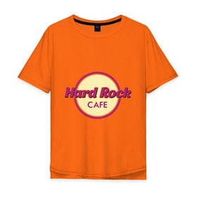 Мужская футболка хлопок Oversize с принтом Hard rock в Екатеринбурге, 100% хлопок | свободный крой, круглый ворот, “спинка” длиннее передней части | Тематика изображения на принте: hard rock cafe | pock | музыка | рок | рок кафе
