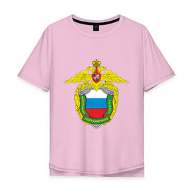 Мужская футболка хлопок Oversize с принтом ФПС в Екатеринбурге, 100% хлопок | свободный крой, круглый ворот, “спинка” длиннее передней части | герб | кгб | силовые структуры | федеральная пограничная служба | фпс