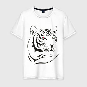 Мужская футболка хлопок с принтом тигр в Екатеринбурге, 100% хлопок | прямой крой, круглый вырез горловины, длина до линии бедер, слегка спущенное плечо. | tattoo | tiger | тату | тигр | узор