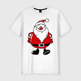 Мужская футболка премиум с принтом Дедушка мороз в Екатеринбурге, 92% хлопок, 8% лайкра | приталенный силуэт, круглый вырез ворота, длина до линии бедра, короткий рукав | дед | дед мороз | клаус | мороз | новгодний подарок | новогодние подарки | новый год | санта | санта клаус