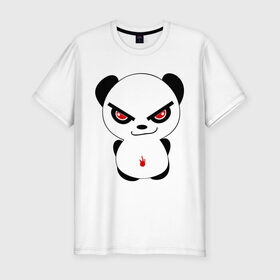 Мужская футболка премиум с принтом Злая панда в Екатеринбурге, 92% хлопок, 8% лайкра | приталенный силуэт, круглый вырез ворота, длина до линии бедра, короткий рукав | панда