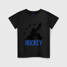Детская футболка хлопок с принтом Hockey (Хоккей) в Екатеринбурге, 100% хлопок | круглый вырез горловины, полуприлегающий силуэт, длина до линии бедер | Тематика изображения на принте: glow | hockey | hockey glow | russian hockey | болельщик | болельщикам | русский хоккей | светится в темноте | светятся | светящиеся | спорт | спортсмен | фанат | фанатам | хоккеист | хоккей