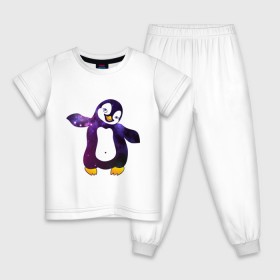 Детская пижама хлопок с принтом Пингвин просто космос в Екатеринбурге, 100% хлопок |  брюки и футболка прямого кроя, без карманов, на брюках мягкая резинка на поясе и по низу штанин
 | пингвин