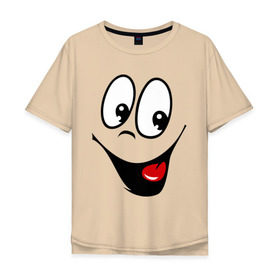 Мужская футболка хлопок Oversize с принтом Заразительная улыбка в Екатеринбурге, 100% хлопок | свободный крой, круглый ворот, “спинка” длиннее передней части | Тематика изображения на принте: smile | заразительная улыбка | смайл | смайлик | смайлы | улыбка