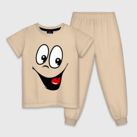 Детская пижама хлопок с принтом Заразительная улыбка в Екатеринбурге, 100% хлопок |  брюки и футболка прямого кроя, без карманов, на брюках мягкая резинка на поясе и по низу штанин
 | smile | заразительная улыбка | смайл | смайлик | смайлы | улыбка