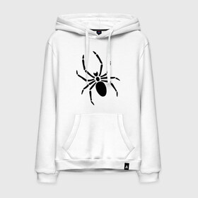 Мужская толстовка хлопок с принтом Страшный паук в Екатеринбурге, френч-терри, мягкий теплый начес внутри (100% хлопок) | карман-кенгуру, эластичные манжеты и нижняя кромка, капюшон с подкладом и шнурком | Тематика изображения на принте: насекомые | паук | паук на спине | страшный паук | тарантул