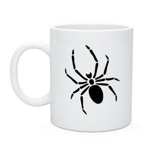 Кружка с принтом Страшный паук в Екатеринбурге, керамика | объем — 330 мл, диаметр — 80 мм. Принт наносится на бока кружки, можно сделать два разных изображения | насекомые | паук | паук на спине | страшный паук | тарантул