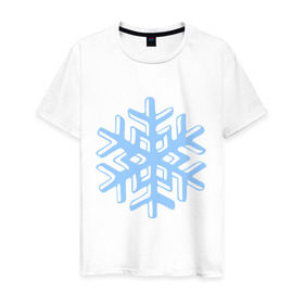 Мужская футболка хлопок с принтом Объемная снежинка в Екатеринбурге, 100% хлопок | прямой крой, круглый вырез горловины, длина до линии бедер, слегка спущенное плечо. | 2014 | happy | happy new year | new year | santa | год лошади | кристал | лошадь | новый год | объемная снежинка | олень | санта | санта клаус | светиться | снег | снежинка