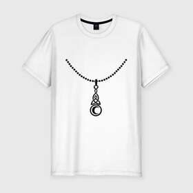 Мужская футболка премиум с принтом Амулет с кельтским узором в Екатеринбурге, 92% хлопок, 8% лайкра | приталенный силуэт, круглый вырез ворота, длина до линии бедра, короткий рукав | амулет | с кельтским узором | узор | фетиш
