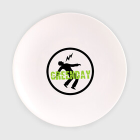 Тарелка с принтом Green Day Circle в Екатеринбурге, фарфор | диаметр - 210 мм
диаметр для нанесения принта - 120 мм | Тематика изображения на принте: green day circle | зеленый день | музыка | рок