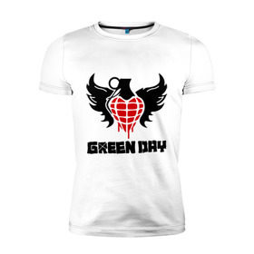 Мужская футболка премиум с принтом Green Day Wings в Екатеринбурге, 92% хлопок, 8% лайкра | приталенный силуэт, круглый вырез ворота, длина до линии бедра, короткий рукав | green day | green day wings | green day граната | heavy metal | metal | rock | trash metal | альтернатива | граната | грин дэй | квартет | метал | рок | рок группа | рок группы | трэш метал | хеви метал