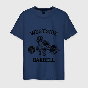 Мужская футболка хлопок с принтом Westside barbell в Екатеринбурге, 100% хлопок | прямой крой, круглый вырез горловины, длина до линии бедер, слегка спущенное плечо. | westside barbell | силовой спорт | спорт