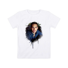Детская футболка хлопок с принтом Paul Walker в Екатеринбурге, 100% хлопок | круглый вырез горловины, полуприлегающий силуэт, длина до линии бедер | paul walker | актер | пол уокер