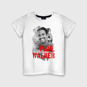 Детская футболка хлопок с принтом Paul Walker в Екатеринбурге, 100% хлопок | круглый вырез горловины, полуприлегающий силуэт, длина до линии бедер | forsage | paul walker | the fast and the furious | актер | знаменитые личности