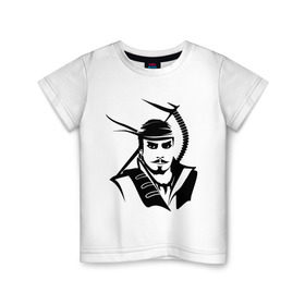 Детская футболка хлопок с принтом Пират в Екатеринбурге, 100% хлопок | круглый вырез горловины, полуприлегающий силуэт, длина до линии бедер | Тематика изображения на принте: пират