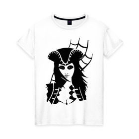 Женская футболка хлопок с принтом Пиратка в Екатеринбурге, 100% хлопок | прямой крой, круглый вырез горловины, длина до линии бедер, слегка спущенное плечо | девушка | караванная пиратка | пиратка | разбойница