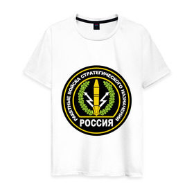 Мужская футболка хлопок с принтом РВСН в Екатеринбурге, 100% хлопок | прямой крой, круглый вырез горловины, длина до линии бедер, слегка спущенное плечо. | рвсн