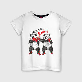 Детская футболка хлопок с принтом Look the Hook в Екатеринбурге, 100% хлопок | круглый вырез горловины, полуприлегающий силуэт, длина до линии бедер | панда