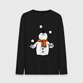Мужской лонгслив хлопок с принтом Снеговик играет в снежки. в Екатеринбурге, 100% хлопок |  | новый год | новый год 2014 | подарки | снег | снеговик | снеговик играет в снежки | снежки