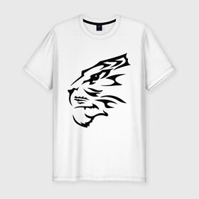 Мужская футболка премиум с принтом Тигр узор в Екатеринбурге, 92% хлопок, 8% лайкра | приталенный силуэт, круглый вырез ворота, длина до линии бедра, короткий рукав | Тематика изображения на принте: животные | прикольные картинки | тату | тигр | тигр узор | узор