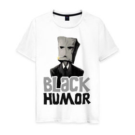 Мужская футболка хлопок с принтом Black Humor в Екатеринбурге, 100% хлопок | прямой крой, круглый вырез горловины, длина до линии бедер, слегка спущенное плечо. | black humor | чёрный юмор | юмор с примесью цинизма