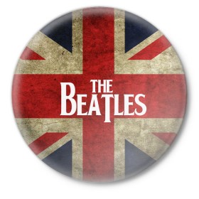 Значок с принтом The Beatles - London в Екатеринбурге,  металл | круглая форма, металлическая застежка в виде булавки | the beatles   london | британский флаг | музыка | флаг