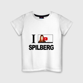 Детская футболка хлопок с принтом Саша Спилберг в Екатеринбурге, 100% хлопок | круглый вырез горловины, полуприлегающий силуэт, длина до линии бедер | i love spilberg | sasha spilberg | видеоблоггер | люблю спилберг | саша спилберг