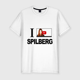 Мужская футболка премиум с принтом Саша Спилберг в Екатеринбурге, 92% хлопок, 8% лайкра | приталенный силуэт, круглый вырез ворота, длина до линии бедра, короткий рукав | i love spilberg | sasha spilberg | видеоблоггер | люблю спилберг | саша спилберг