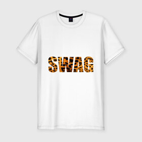 Мужская футболка премиум с принтом swag leopard в Екатеринбурге, 92% хлопок, 8% лайкра | приталенный силуэт, круглый вырез ворота, длина до линии бедра, короткий рукав | space swag | swag | сваг | свег | свог | свэг