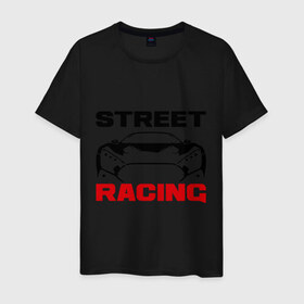 Мужская футболка хлопок с принтом Street racing в Екатеринбурге, 100% хлопок | прямой крой, круглый вырез горловины, длина до линии бедер, слегка спущенное плечо. | 