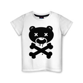 Детская футболка хлопок с принтом Мертвый медведь в Екатеринбурге, 100% хлопок | круглый вырез горловины, полуприлегающий силуэт, длина до линии бедер | зомби