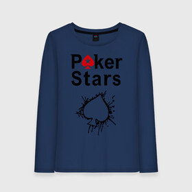 Женский лонгслив хлопок с принтом Poker Stars в Екатеринбурге, 100% хлопок |  | pokerstars