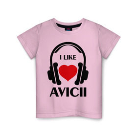 Детская футболка хлопок с принтом Мне нравится Avicii в Екатеринбурге, 100% хлопок | круглый вырез горловины, полуприлегающий силуэт, длина до линии бедер | Тематика изображения на принте: dj | rnb | клубная музыка | клубные | мне | мне нравится | мне нравится avicii | музыка
