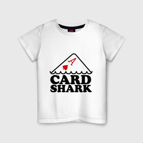 Детская футболка хлопок с принтом Карточная акула в Екатеринбурге, 100% хлопок | круглый вырез горловины, полуприлегающий силуэт, длина до линии бедер | pokerstars
