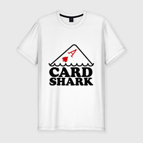 Мужская футболка премиум с принтом Карточная акула в Екатеринбурге, 92% хлопок, 8% лайкра | приталенный силуэт, круглый вырез ворота, длина до линии бедра, короткий рукав | pokerstars