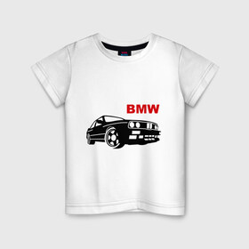 Детская футболка хлопок с принтом bmw в Екатеринбурге, 100% хлопок | круглый вырез горловины, полуприлегающий силуэт, длина до линии бедер | 