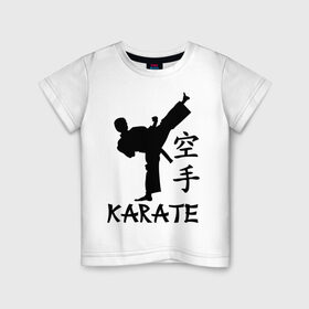 Детская футболка хлопок с принтом Karate (Карате) в Екатеринбурге, 100% хлопок | круглый вырез горловины, полуприлегающий силуэт, длина до линии бедер | karate | единоборства | карате | спорт