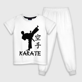 Детская пижама хлопок с принтом Karate (Карате) в Екатеринбурге, 100% хлопок |  брюки и футболка прямого кроя, без карманов, на брюках мягкая резинка на поясе и по низу штанин
 | karate | единоборства | карате | спорт