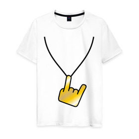 Мужская футболка хлопок с принтом Рок кулон в Екатеринбурге, 100% хлопок | прямой крой, круглый вырез горловины, длина до линии бедер, слегка спущенное плечо. | 