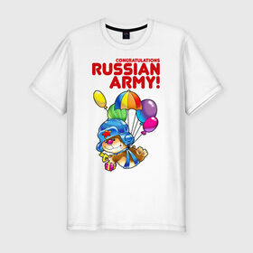 Мужская футболка премиум с принтом Парашютист в Екатеринбурге, 92% хлопок, 8% лайкра | приталенный силуэт, круглый вырез ворота, длина до линии бедра, короткий рукав | Тематика изображения на принте: 