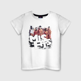 Детская футболка хлопок с принтом MisFits в Екатеринбурге, 100% хлопок | круглый вырез горловины, полуприлегающий силуэт, длина до линии бедер | 