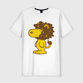 Мужская футболка премиум с принтом Львенок в Екатеринбурге, 92% хлопок, 8% лайкра | приталенный силуэт, круглый вырез ворота, длина до линии бедра, короткий рукав | животные | король | львенок | прикольные картинки | царь зверей