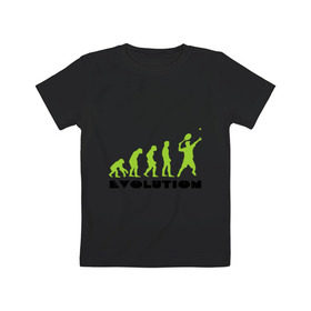 Детская футболка хлопок с принтом Tennis Evolution в Екатеринбурге, 100% хлопок | круглый вырез горловины, полуприлегающий силуэт, длина до линии бедер | tennis evolution | мяч | спорт | теннис | эволюция