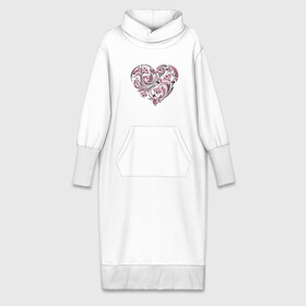 Платье удлиненное хлопок с принтом Расписное сердце в Екатеринбурге,  |  | 14 февраля | love is.. | влюбленным | красивые рисунки | расписное сердце | сердца | сердце
