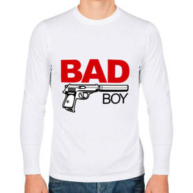 Мужской лонгслив хлопок с принтом Bad boy (плохой парень) в Екатеринбурге, 100% хлопок |  | bad boy