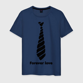 Мужская футболка хлопок с принтом Forever love в Екатеринбурге, 100% хлопок | прямой крой, круглый вырез горловины, длина до линии бедер, слегка спущенное плечо. | Тематика изображения на принте: 