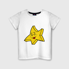 Детская футболка хлопок с принтом Звездочка в Екатеринбурге, 100% хлопок | круглый вырез горловины, полуприлегающий силуэт, длина до линии бедер | звезда | звездочка | небо | ночь
