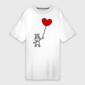 Платье-футболка хлопок с принтом сердце шарики женская в Екатеринбурге,  |  | 14 февраля | все | день святого валентина | для двоих | идеи подарков | парные | сердце шарики
